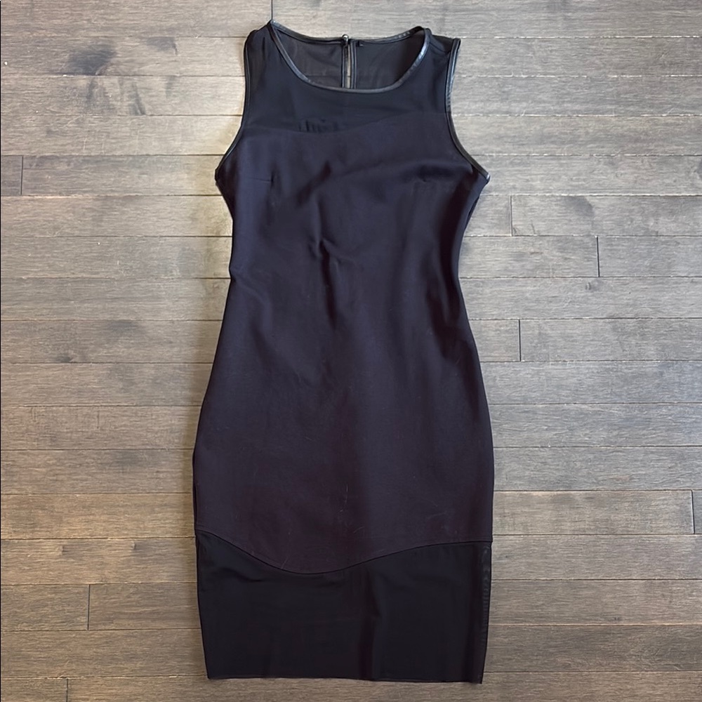 Guess Black Halter With Sheer Paneling Mini Dress Women’s S